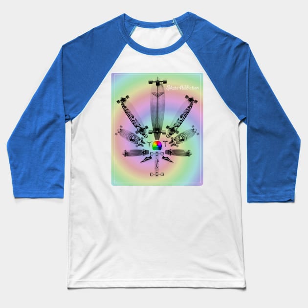 Skate Addiction-Soft Baseball T-Shirt by Eknarin